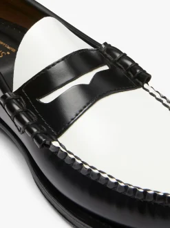 Weejuns Larson Penny Loafers Black & White Leather