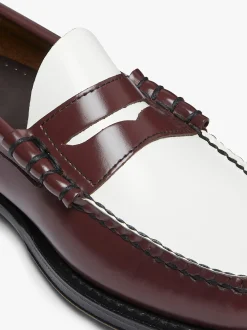 Weejuns Larson Penny Loafers Wine & White Leather