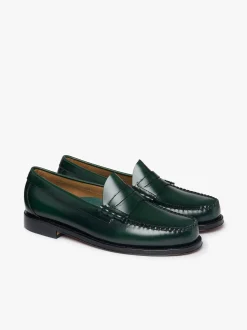 Weejuns Larson Penny Loafers Dark Green Leather