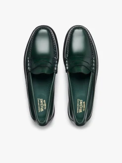 Weejuns Larson Penny Loafers Dark Green Leather
