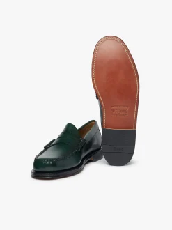 Weejuns Larson Penny Loafers Dark Green Leather