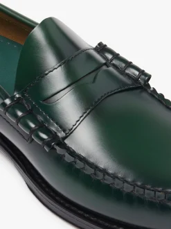 Weejuns Larson Penny Loafers Dark Green Leather