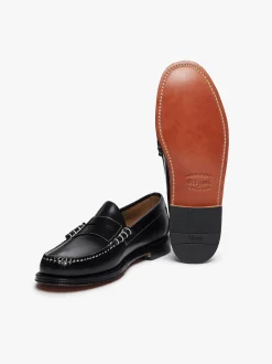 Weejuns Larson Penny Loafers Contrast Stitch Black Leather