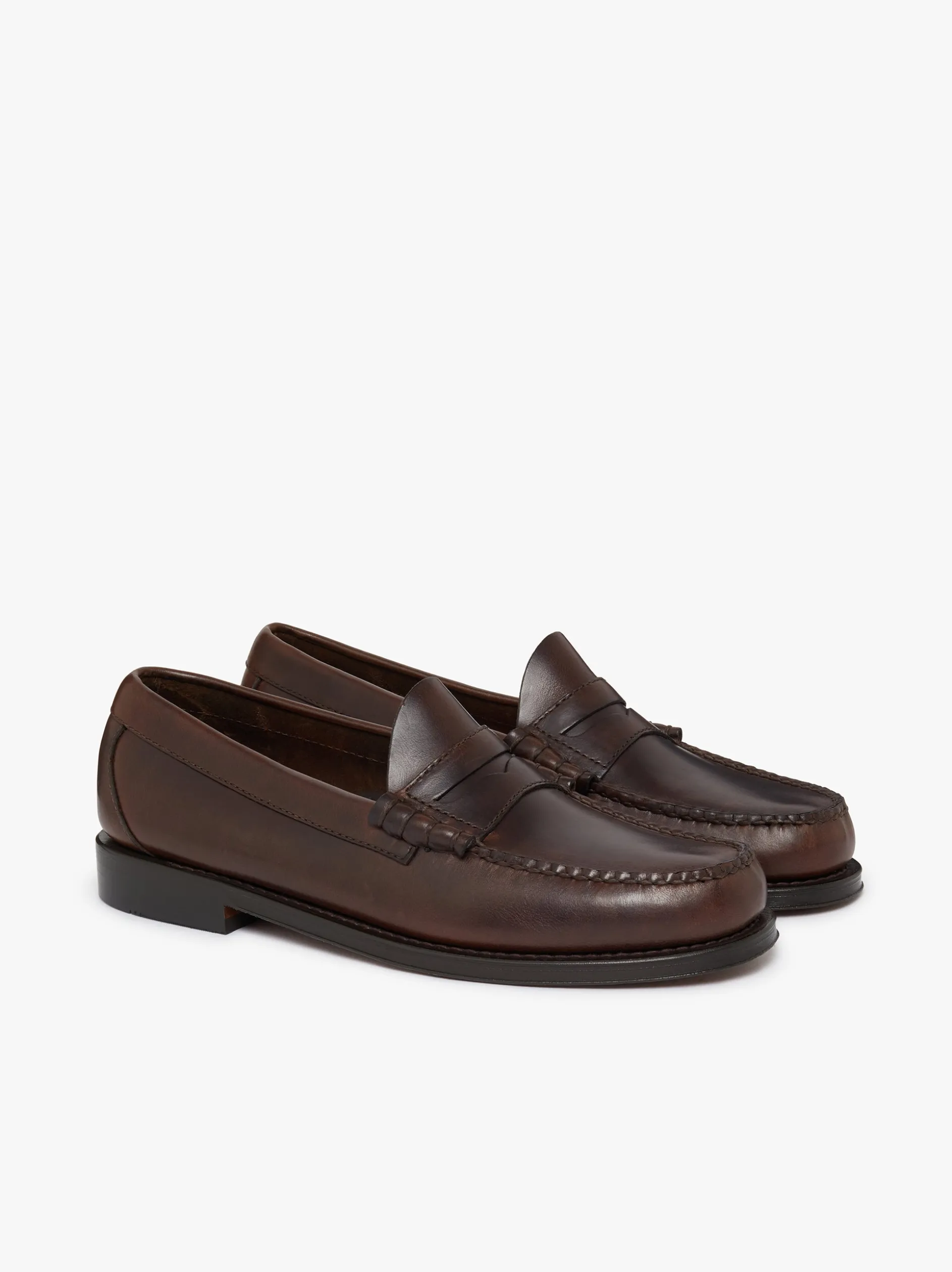 Weejuns Larson Penny Loafers Chocolate Pull Up Leather