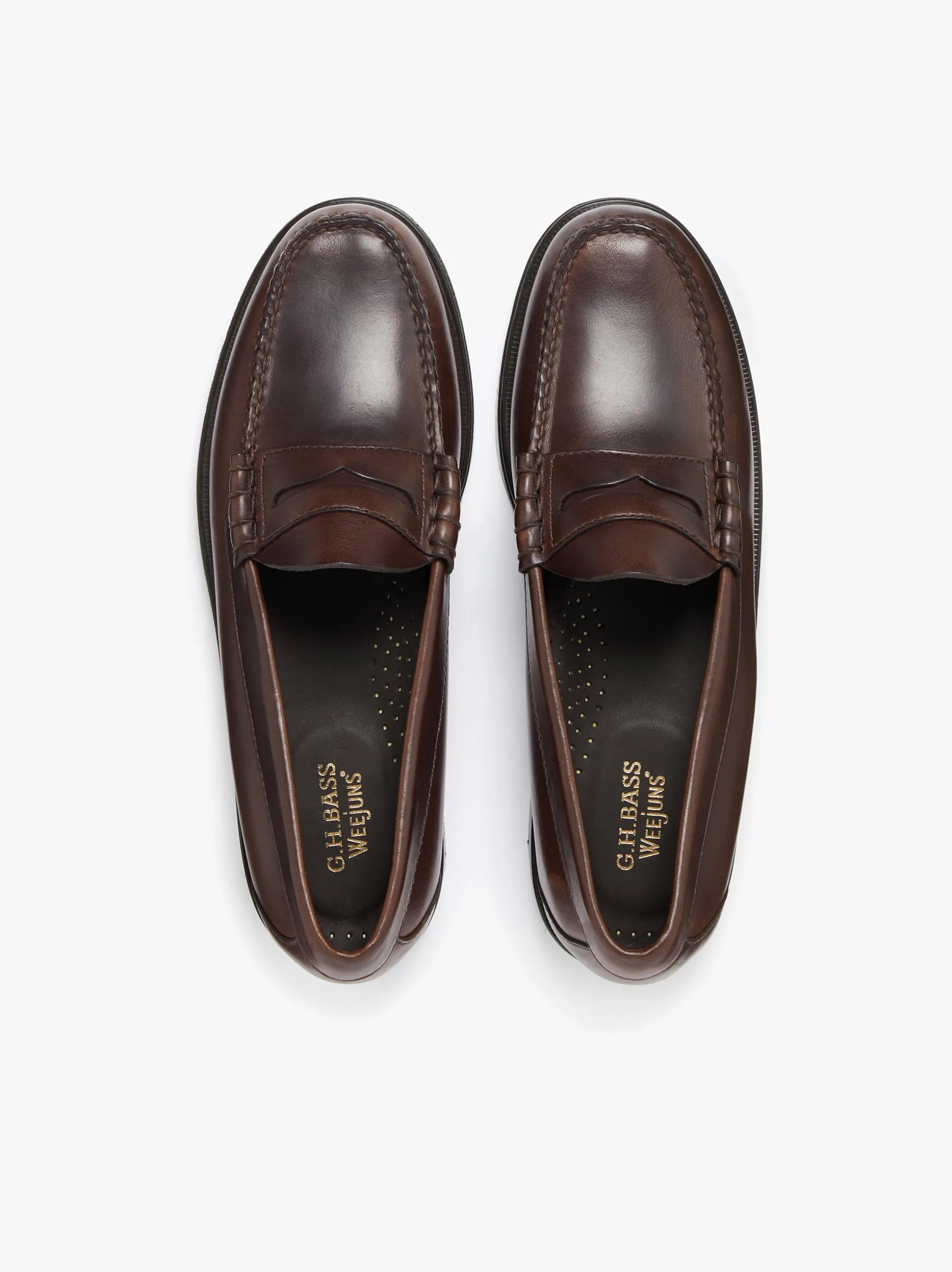 Weejuns Larson Penny Loafers Chocolate Pull Up Leather