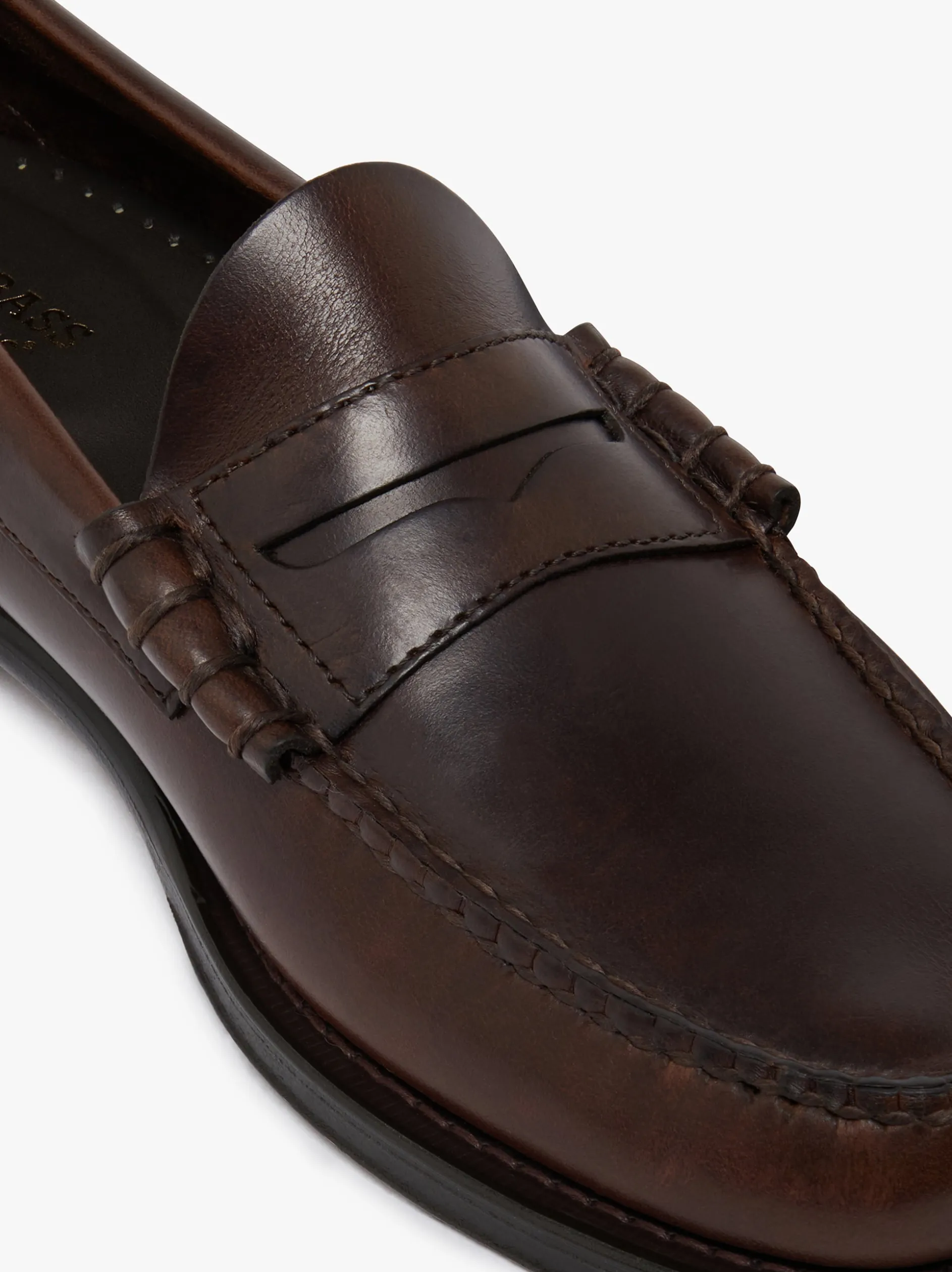 Weejuns Larson Penny Loafers Chocolate Pull Up Leather