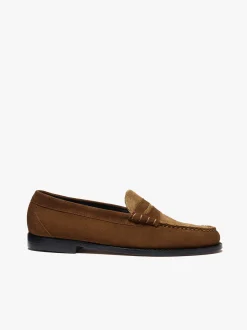 Weejuns Larson Penny Loafers Dark Brown Suede and Brown Corduroy