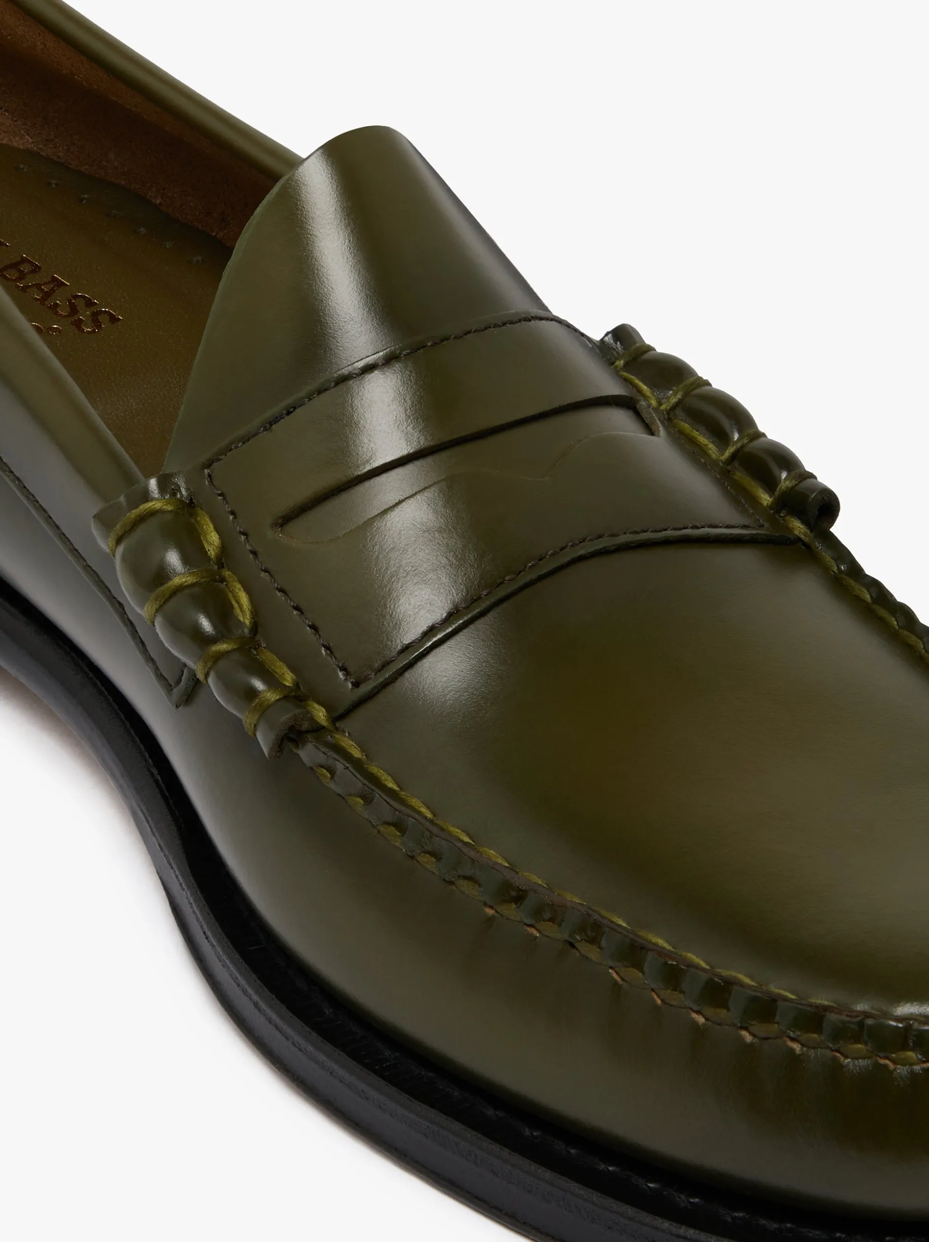 Weejuns Larson Penny Loafers Olive green leather