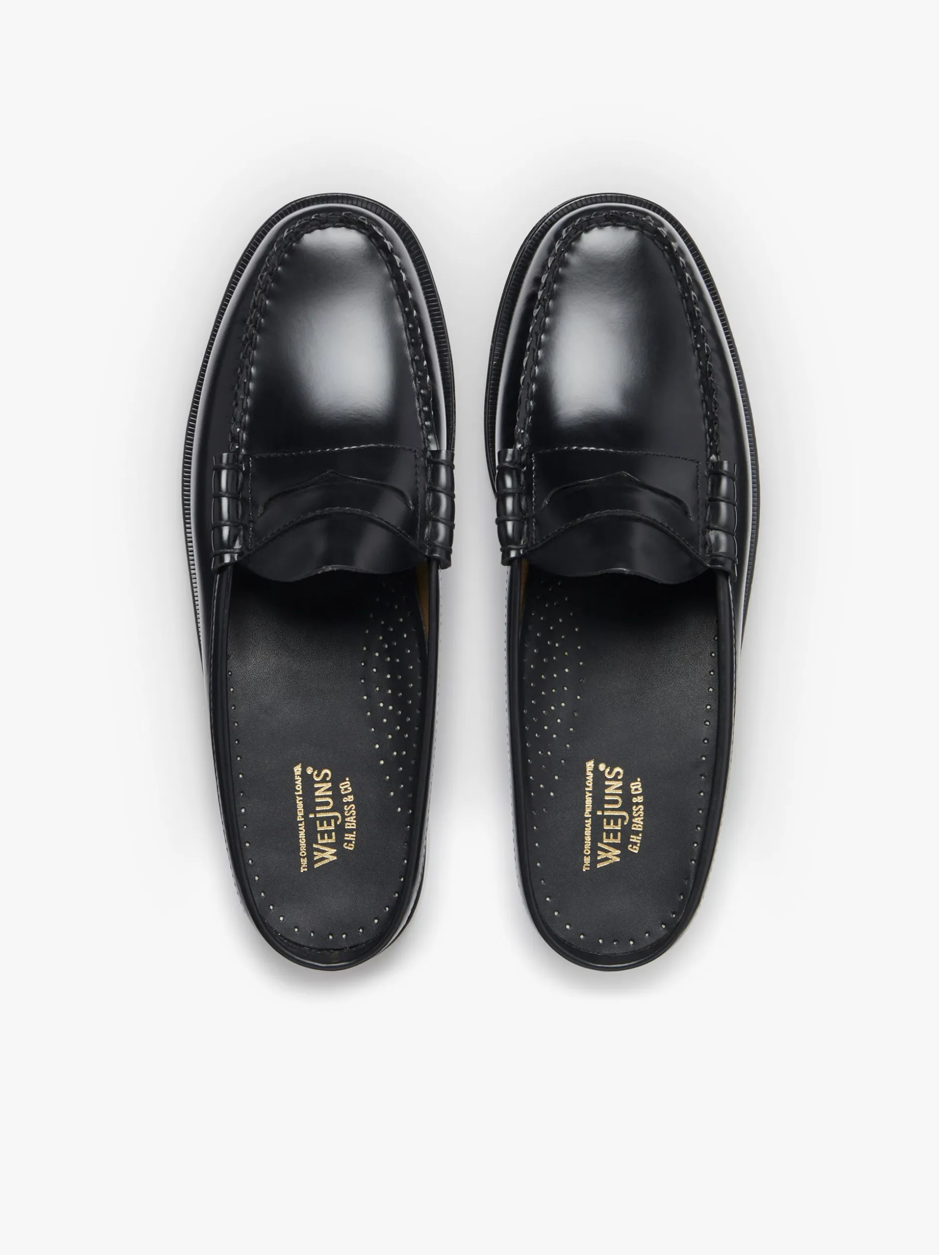 Weejuns Larson Penny Slides Black Leather