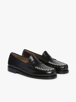 Weejuns Larson Weave Loafers Black & White Leather
