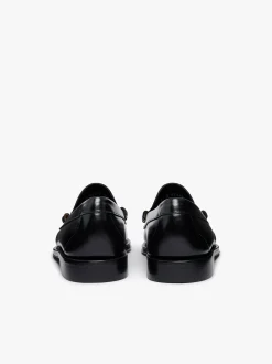 Weejuns Larson Weave Loafers Black & White Leather