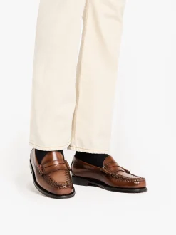 Weejuns Larson Weave Loafers Mid brown leather