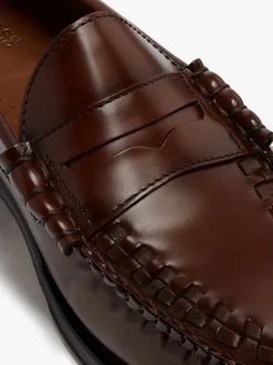 Weejuns Larson Weave Loafers Mid brown leather