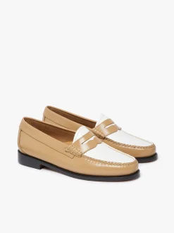 Weejuns Penny Loafers Beige and white soft leather