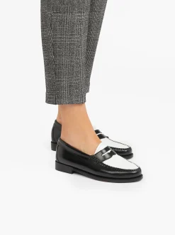 Weejuns Penny Loafers Black & White Leather