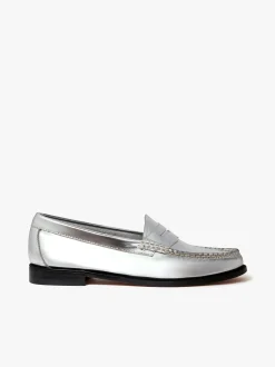 Weejuns Penny Loafers Silver Leather