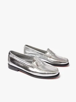 Weejuns Penny Loafers Silver Leather