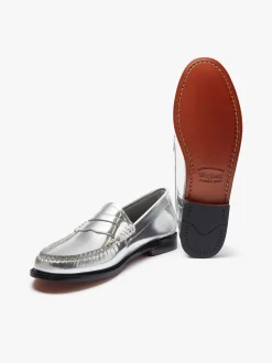 Weejuns Penny Loafers Silver Leather
