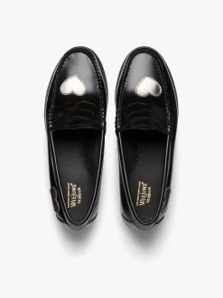 Weejuns Penny Love Loafers Silver & Black Leather