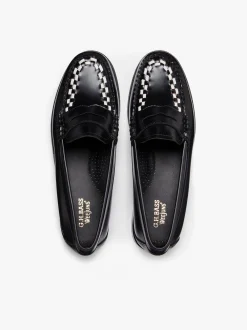 Weejuns Penny Weave Loafers Black & White Leather