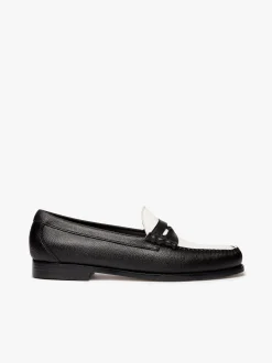 Weejuns Reigning Champ Larson Penny Loafers Black and white leather