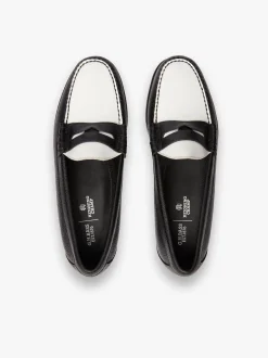 Weejuns Reigning Champ Larson Penny Loafers Black and white leather
