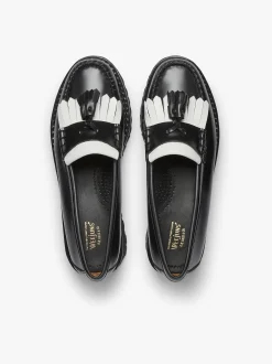 Weejuns 90s Esther Kiltie Tassel Loafers Black & White Leather