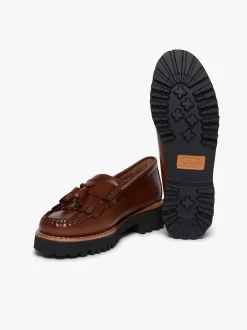 Weejuns 90s Esther Kiltie Tassel Loafers Cognac Leather