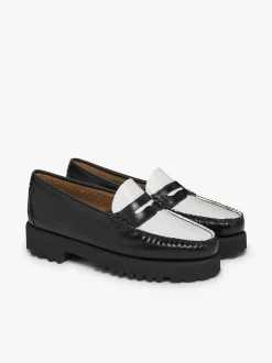Weejuns 90s Penny Loafers Black & White Leather