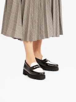 Weejuns 90s Penny Loafers Black & White Leather