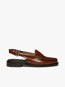 Weejuns Slingback Penny Loafers Cognac Leather