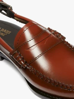 Weejuns Slingback Penny Loafers Cognac Leather