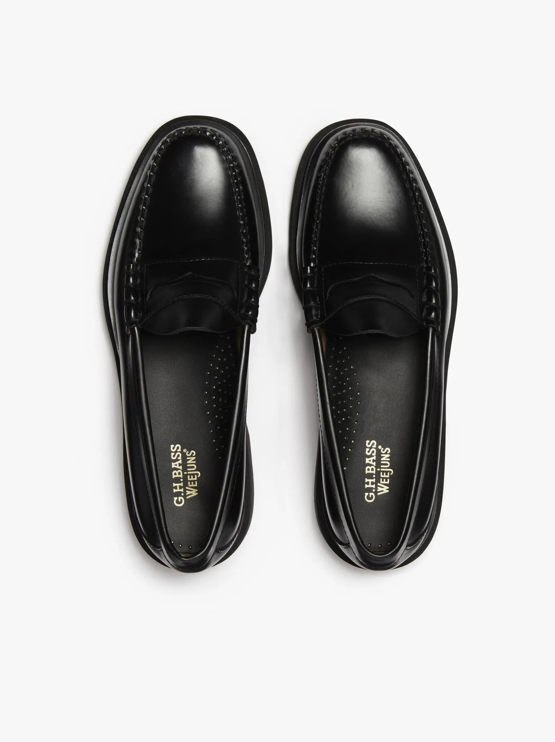 Weejuns Step Larson Penny Loafers Black Leather