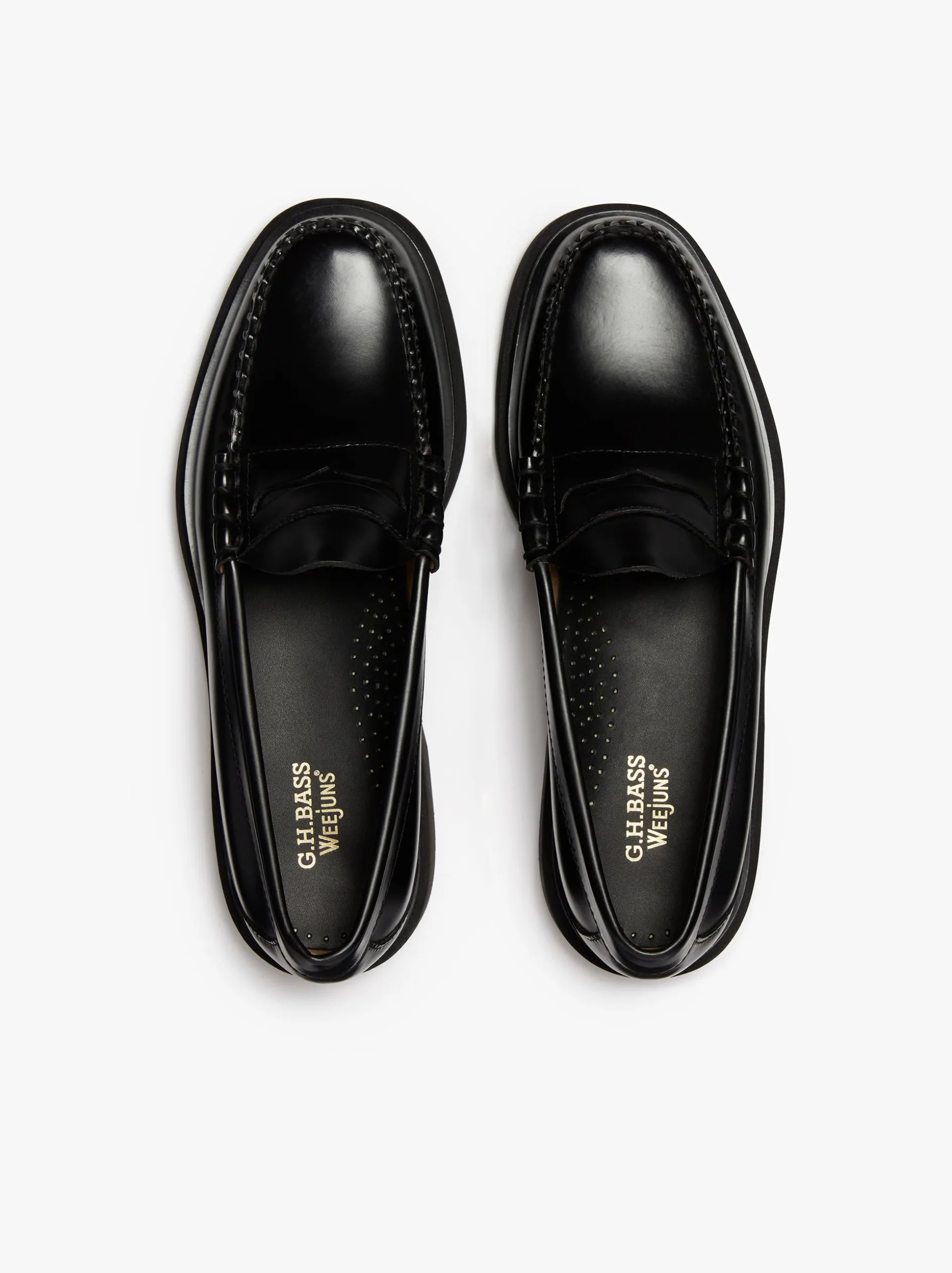 Weejuns Step Larson Penny Loafers Black Leather