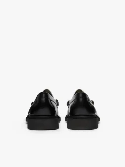 Weejuns Step Larson Penny Loafers Black & White Leather
