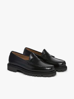 Weejuns Step-Lug Larson Penny Loafers Black Leather