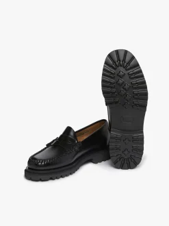 Weejuns Step-Lug Larson Penny Loafers Black Leather