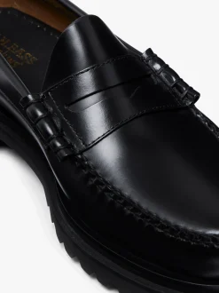 Weejuns Step-Lug Larson Penny Loafers Black Leather
