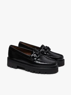 Weejuns Super Lug Lianna Super Bit Loafers Black Leather
