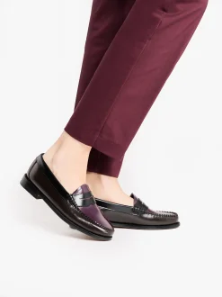 Weejuns Tricolour Penny Loafers Dark Brown, Black & Plum Leather