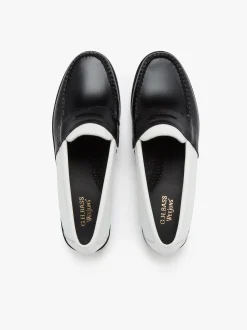 Weejuns Two Tone Penny Loafers Black & White Leather