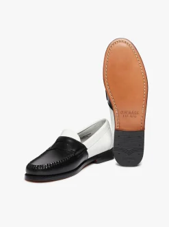 Weejuns Two Tone Penny Loafers Black & White Leather