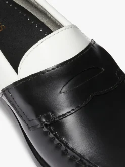Weejuns Two Tone Penny Loafers Black & White Leather