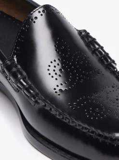 Weejuns Venetian Brogue Loafers Black Leather