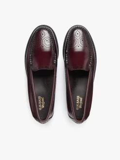 Weejuns Venetian Brogue Loafers Wine Leather